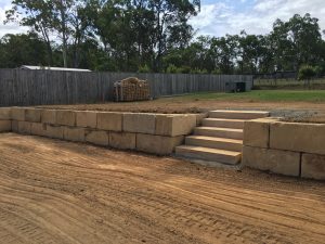 Boulder Retaining Wall with Steps North Brisbane
