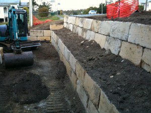 A Grade Sandstone Boulder Wall