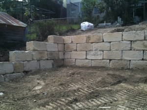 A Grade Sandstone Boulder Wall