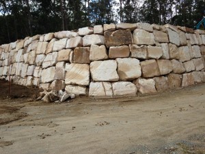 Random Sandstone boulder wall